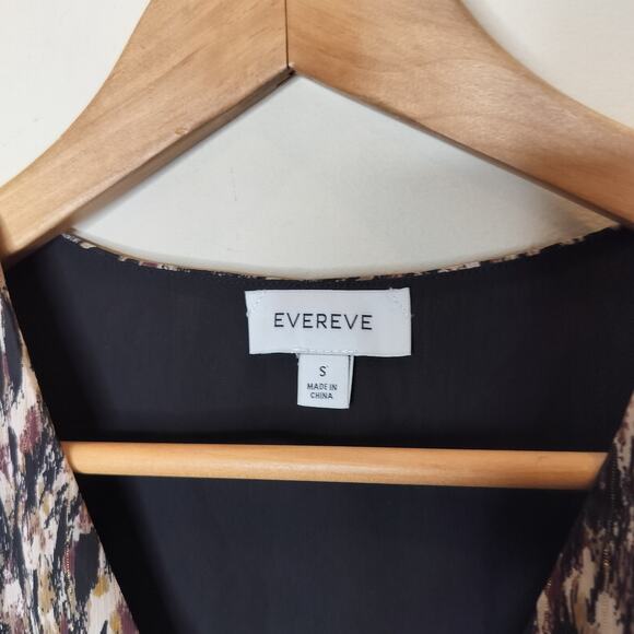 Evereve Demi Mini Dress Chiffon Long Sheer Sleeve Metallic - Picture 8 of 9